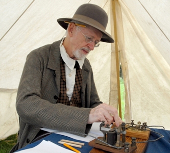 Reenactor Jim Wilson portrays a member of the U.S. Military Telegraph Corps. (National Security Agency photo).